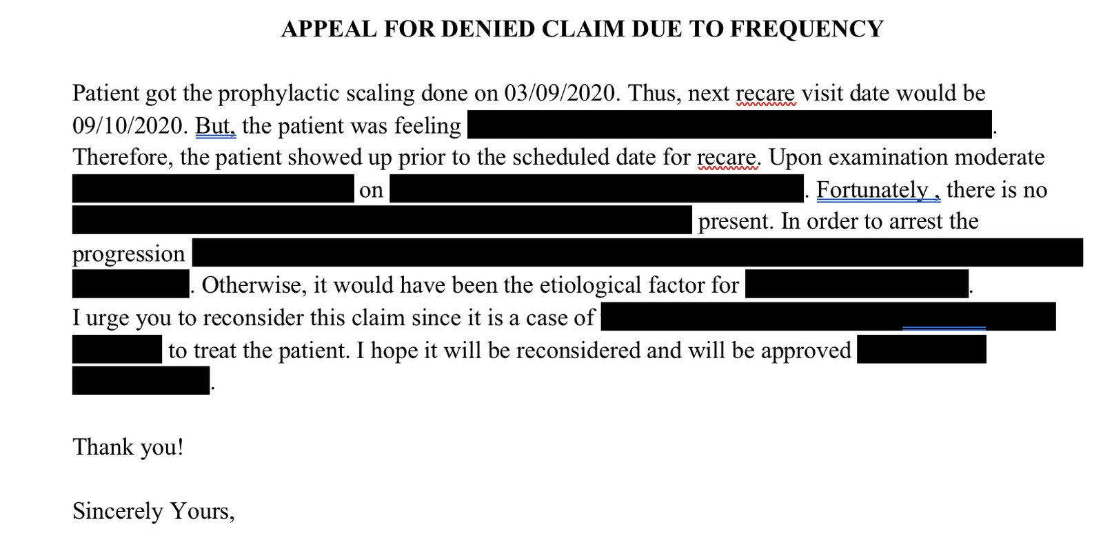 Appeal for Denied Claim